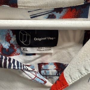 Original Use Men's Red and Blue Hawaiian  Shirt